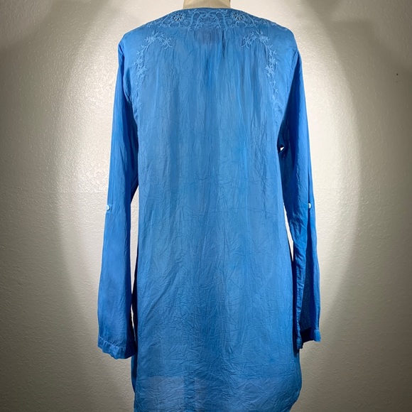 Johnny Was Eyelet Scotia Tunic in Sapphire M NWOT - Picture 2 of 7